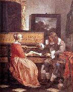 Man and Woman Sitting at the Virginal Gabriel Metsu